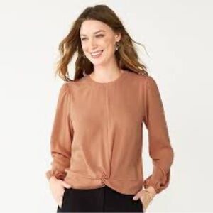 Nine West Elegant Tan Women's Twist Front Top